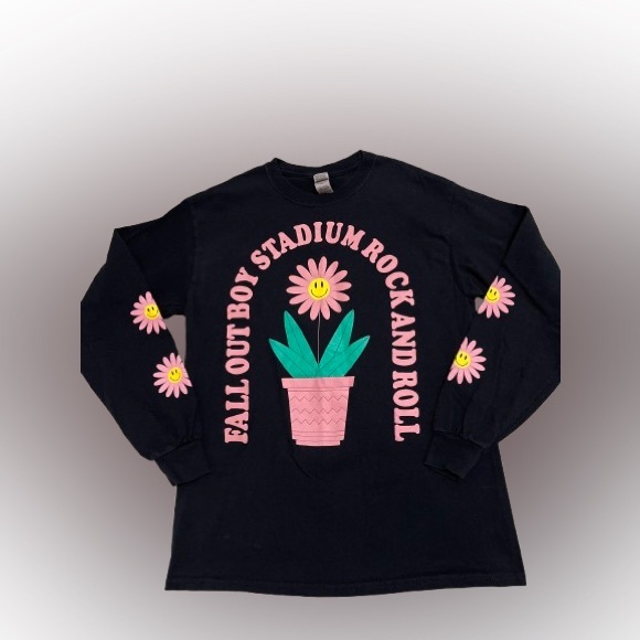 Fall Out Boy Summer Tour Black Long Sleeve Tee Size M - Picture 1 of 5